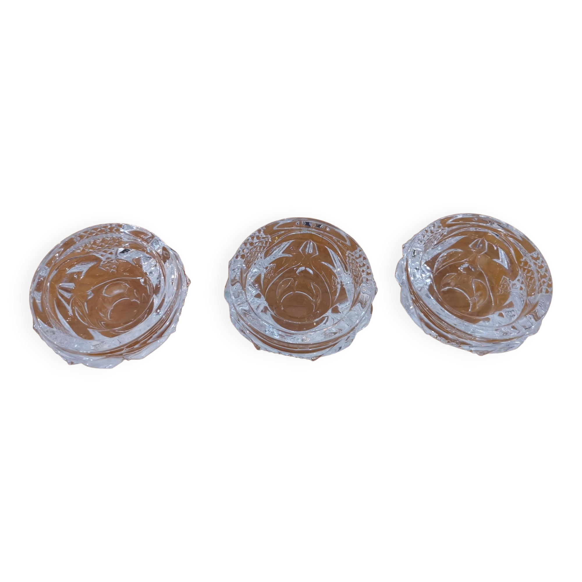3 bougeoirs cristal d’Arques modèle "royale"
