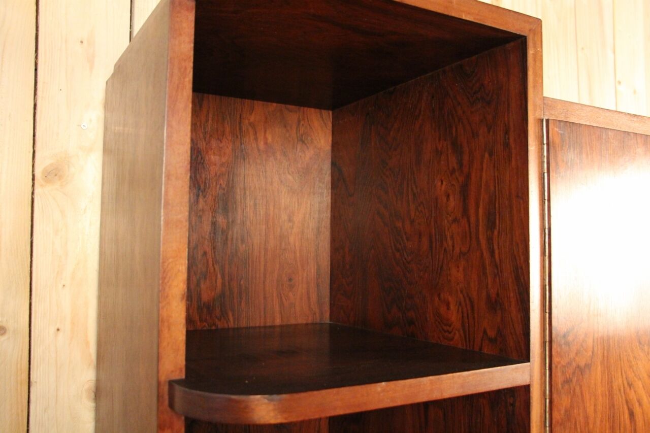 Asymmetrical art deco rosewood veneer cabinet