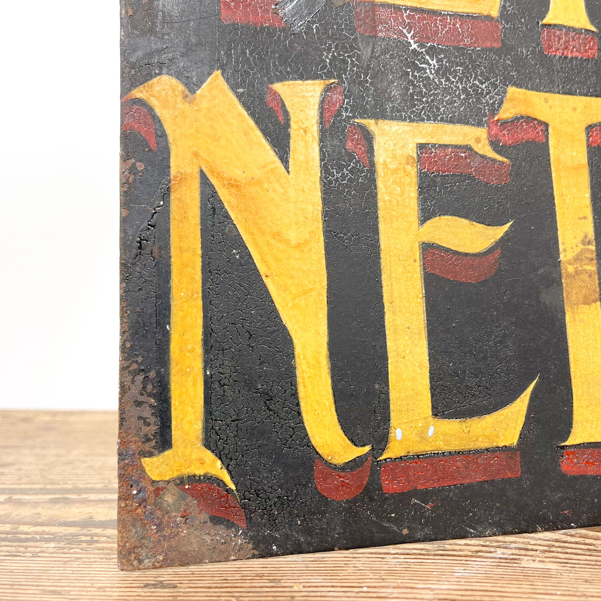 Antique french handpainted shop sign Teinture Nettoyage