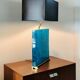Turquoise fractal resin table lamps, 1980s