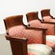 Three vintage cinema or theatre armchairs