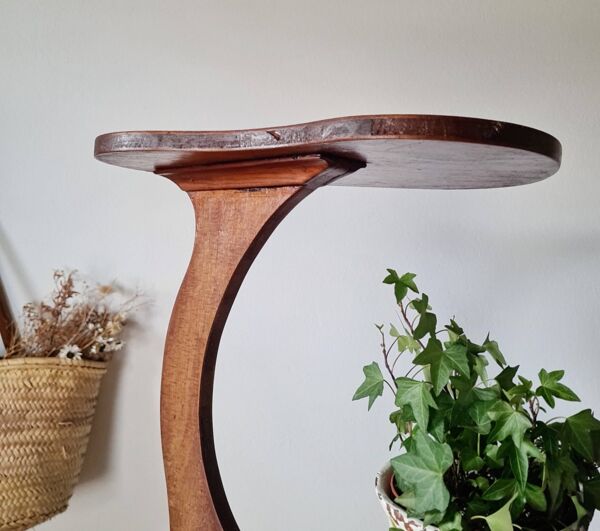 Sellette ancienne en bois - porte-plantes tripode