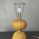 Midcentury rattan wicker mushroom table lamp, 1950s