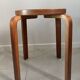 Pair of Artek stools model E60 (rare version with 4 legs), Alvar Aalto