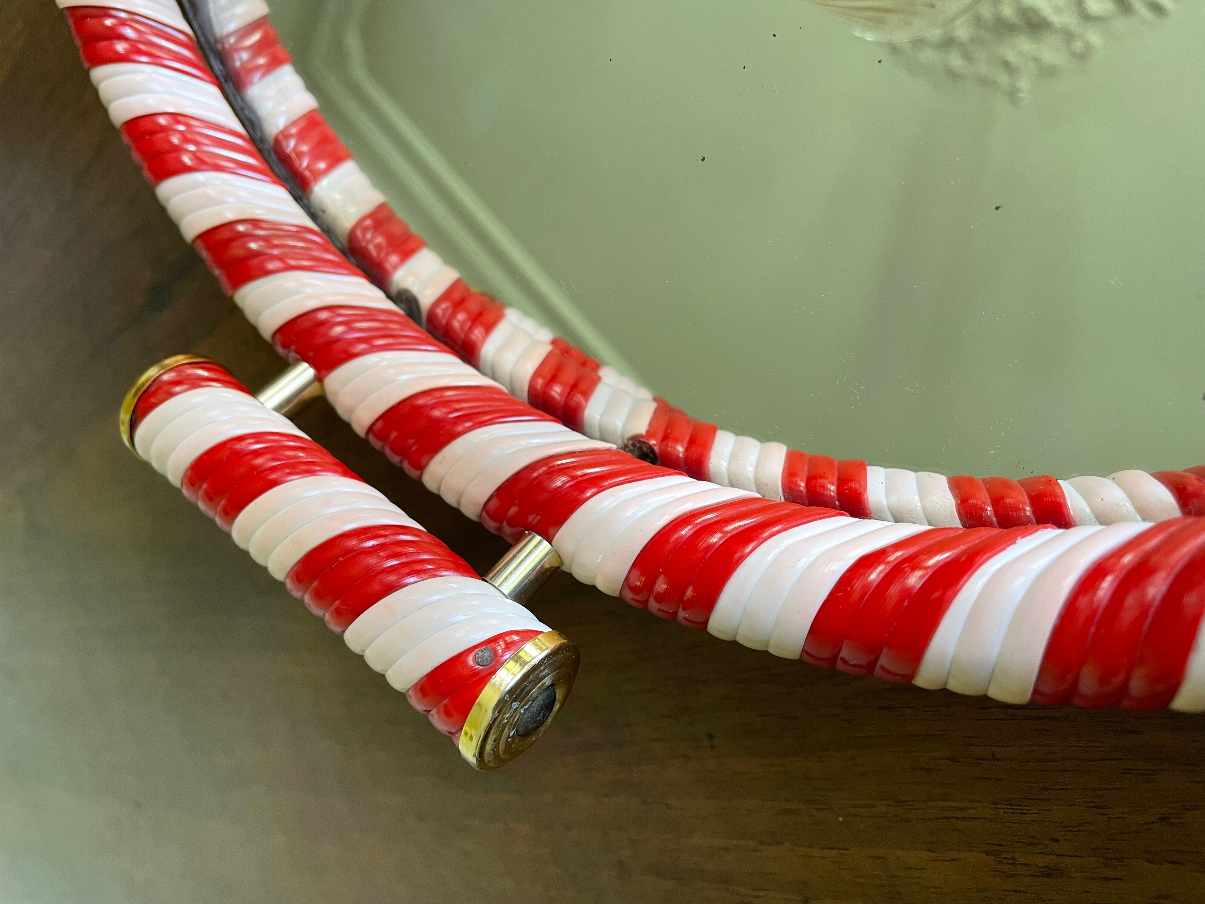 Round mirror tray scoubidou 50s/60s