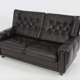 Mid-century black leather sofa