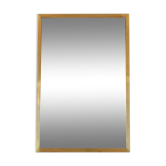 1970s vintage mirror with goldenrod frame