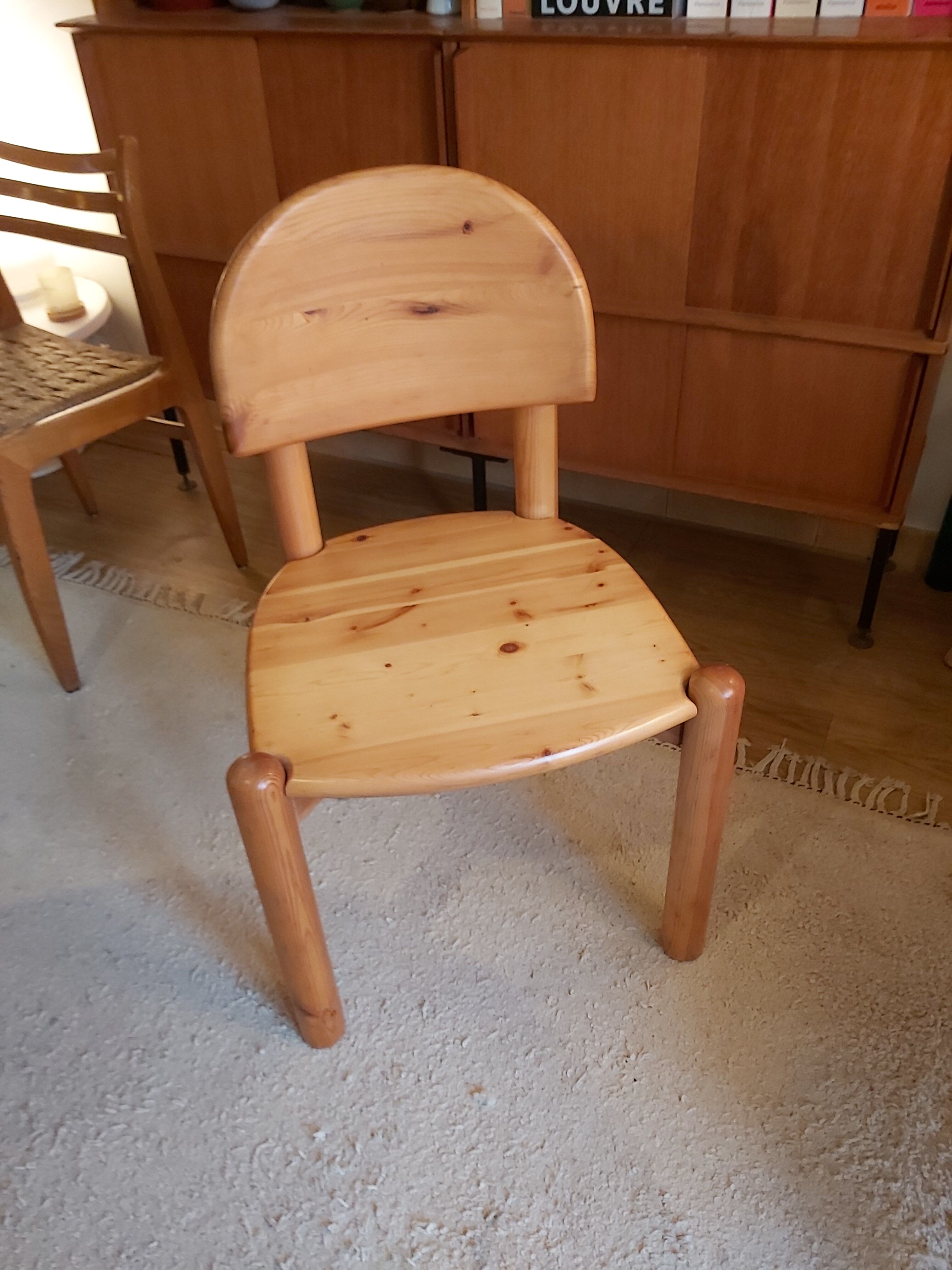 Série de 6 chaises en pin de Rainer Daumiller