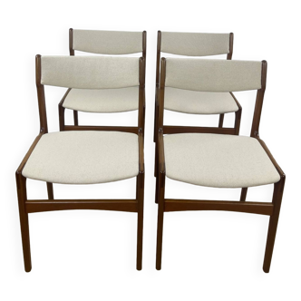 Set of 4 Danish chairs by Erik Buch