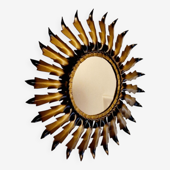 Miroir Soleil Bicolore en Métal, 1950s