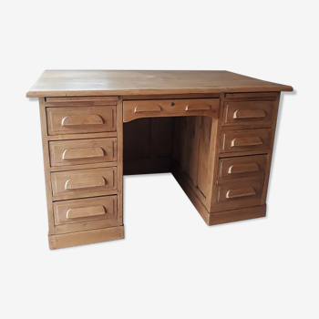 American flat desk with vintage coffered boxes