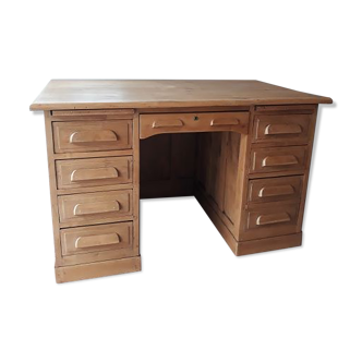 American flat desk with vintage coffered boxes
