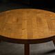 Brutalist Round Coffee Table in Solid Wood, France, 1960s