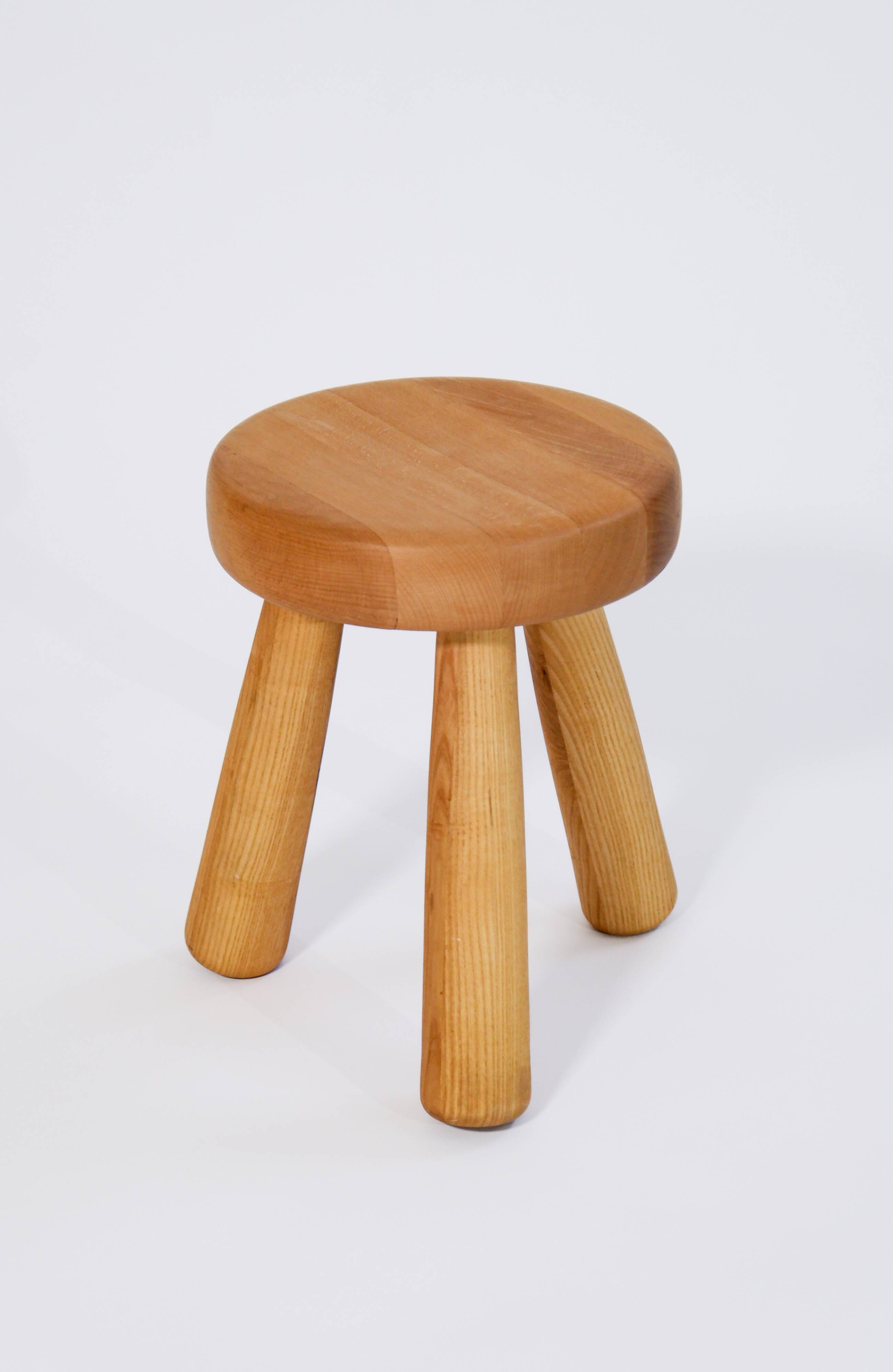 Scandinavian Ingvar Hildingsson stool, beech and ash, 1970, Sweden.