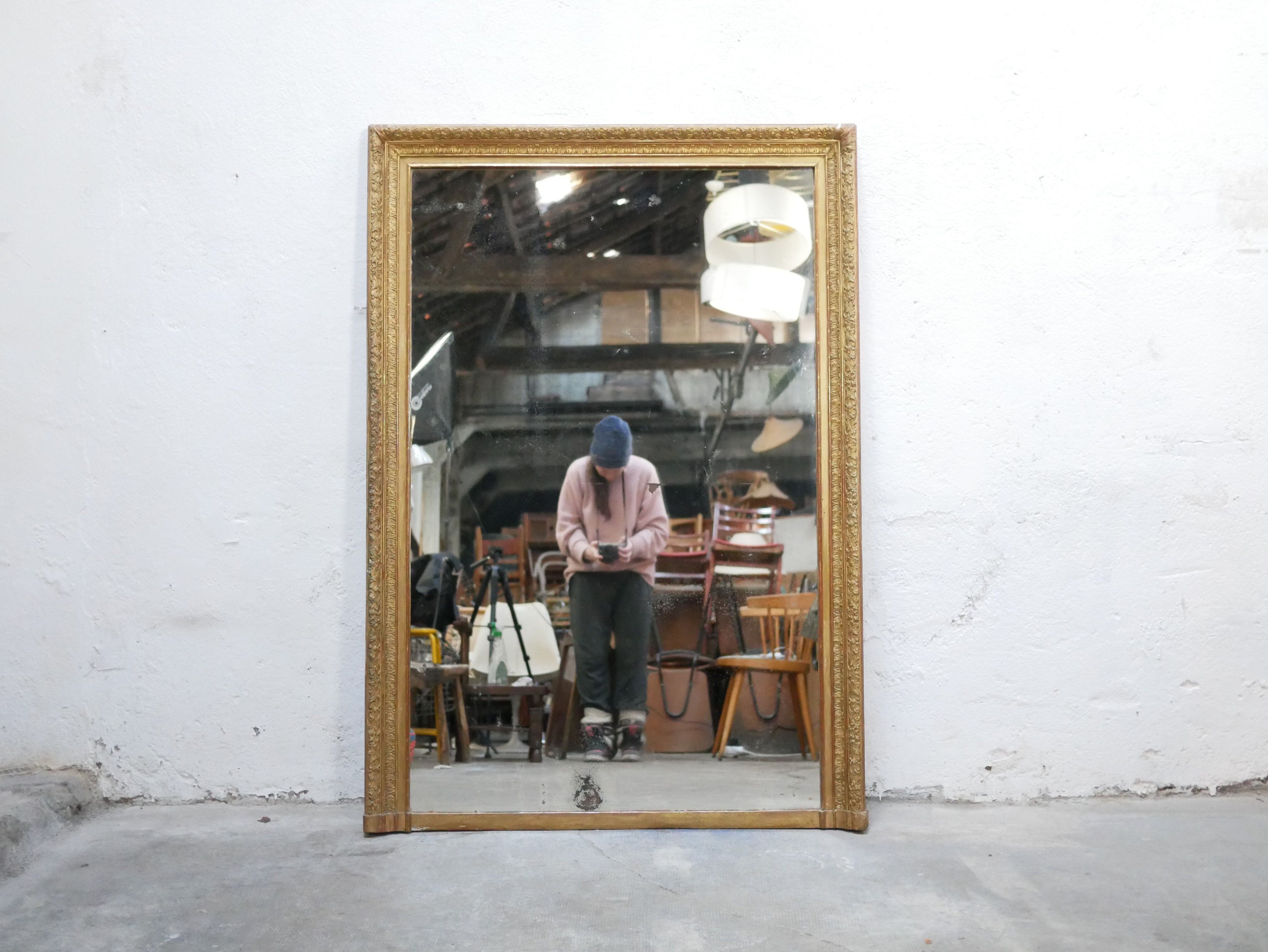 Old rectangular mirror Napoleon III 153cm x 107cm
