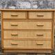 Commode vintage en rotin et osier tressé  1970