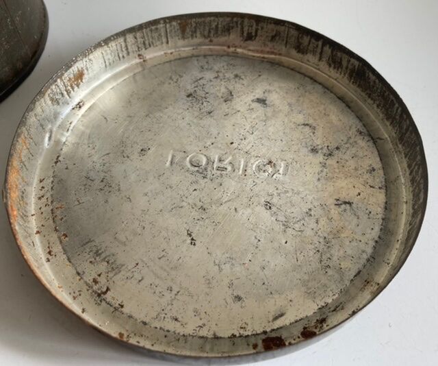 Set of 2 old weathered metal boxes