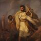 Italian painting signed by Focosi and dated 1852, *Moses Breaking the Table