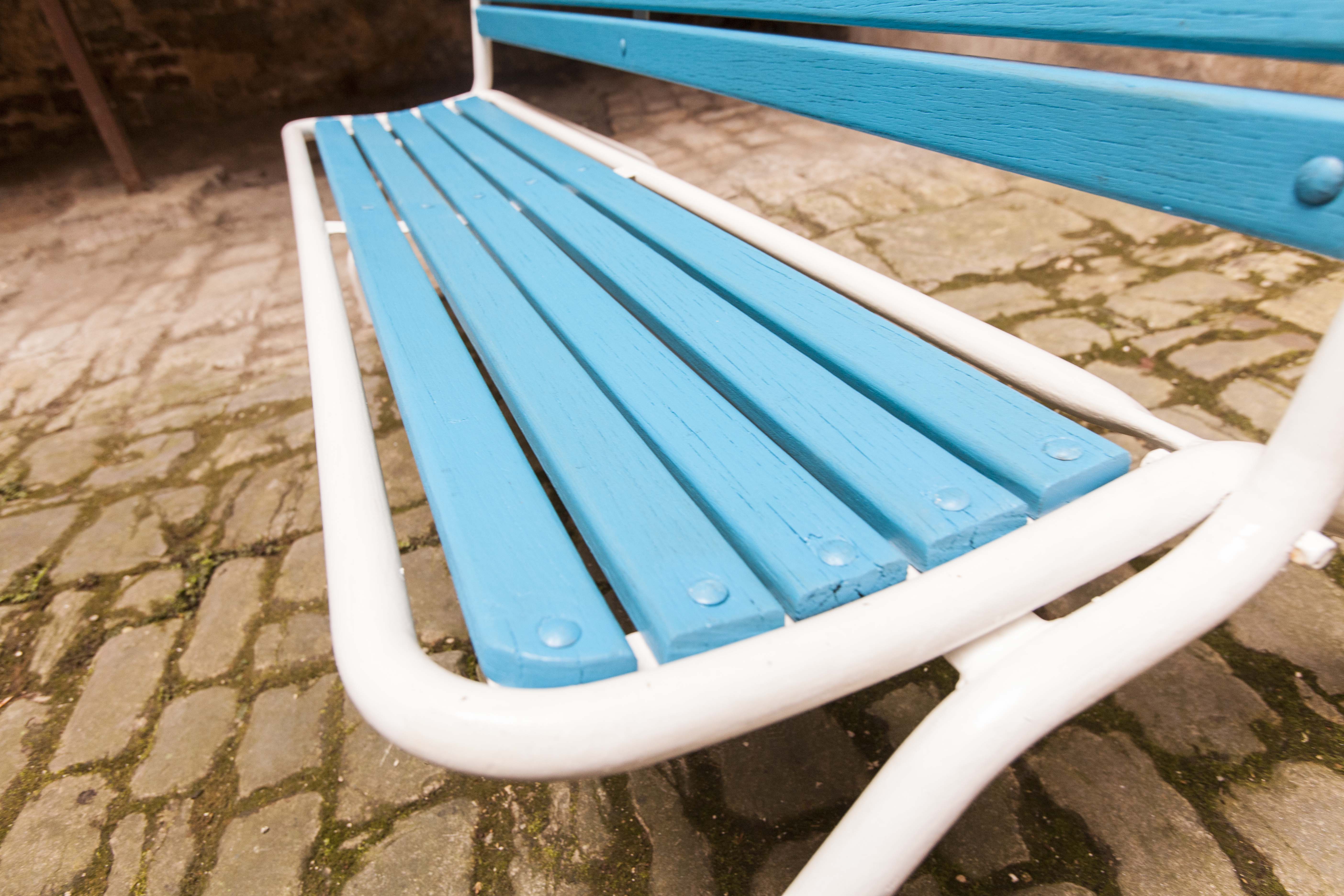 Restored 60s folding garden bench