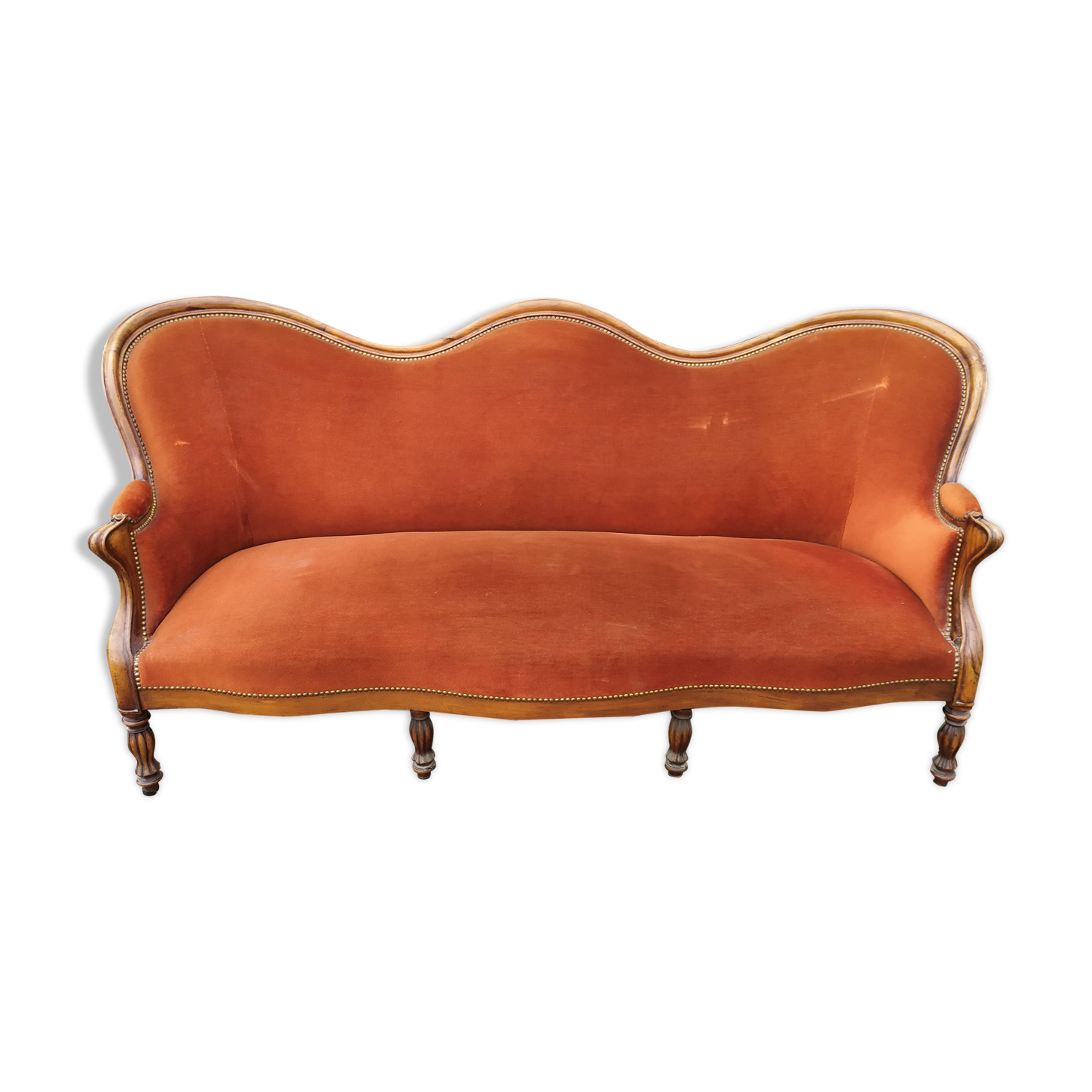 Louis Philippe style velvet bench
