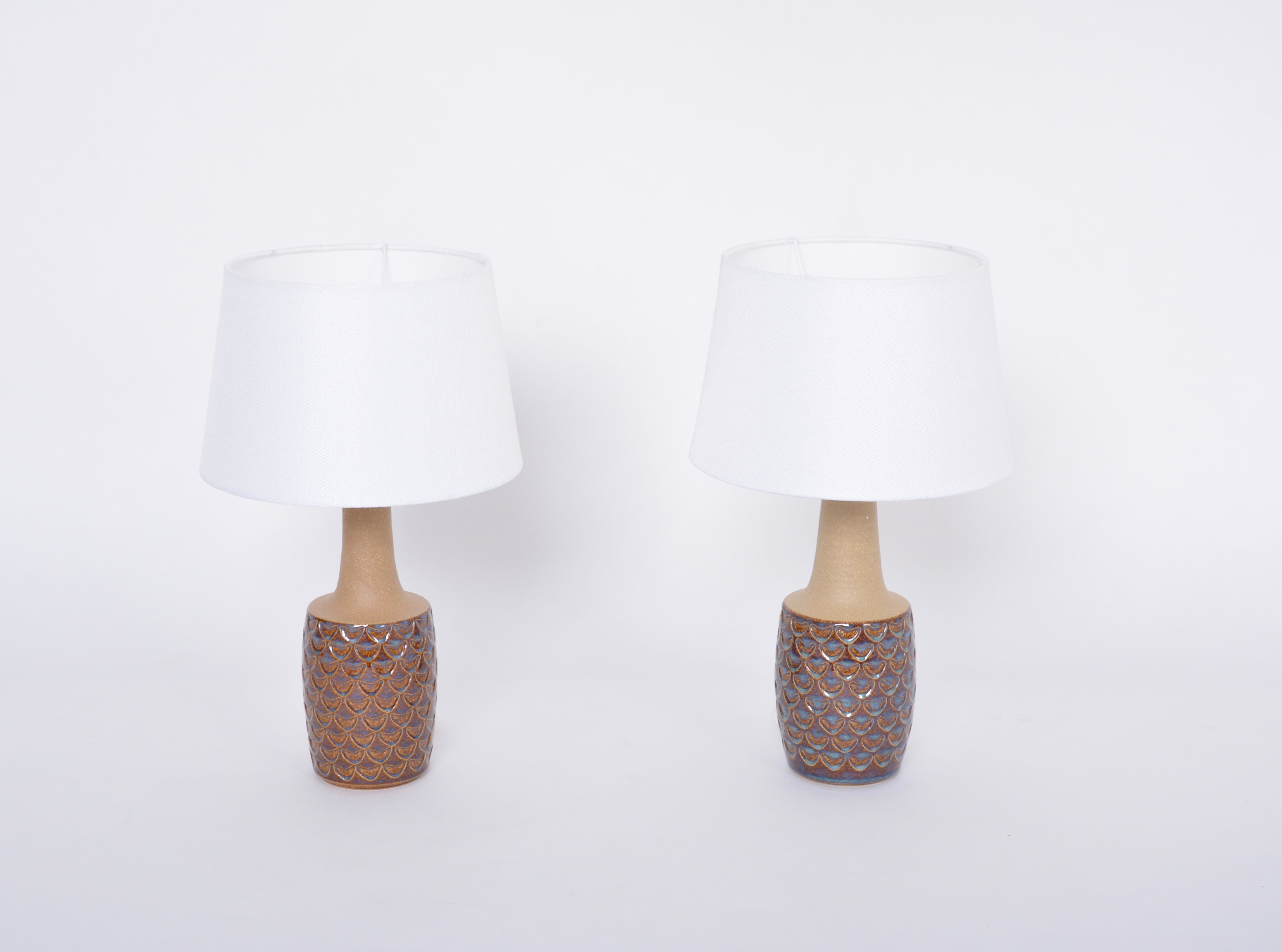 Pair of Mid-Century Handmade Stoneware table lamps model 3001 by Einar Johansen for Soholm