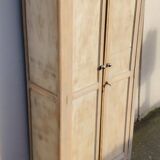 Very beautiful vintage 1940 parisian wardrobe, 2 doors stripped and sanded