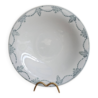 Old round ceramic serving dish Moulin des loups & Hamage model Graciela