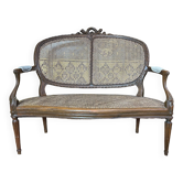 Banquette - Canapé de style Louis XVI en cannage