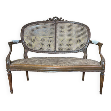Banquette - Canapé de style Louis XVI en cannage