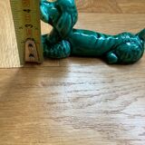 Green ceramic dog knife holder