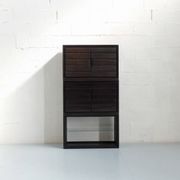 Enfilade 3 modules, bois d'iroko massif