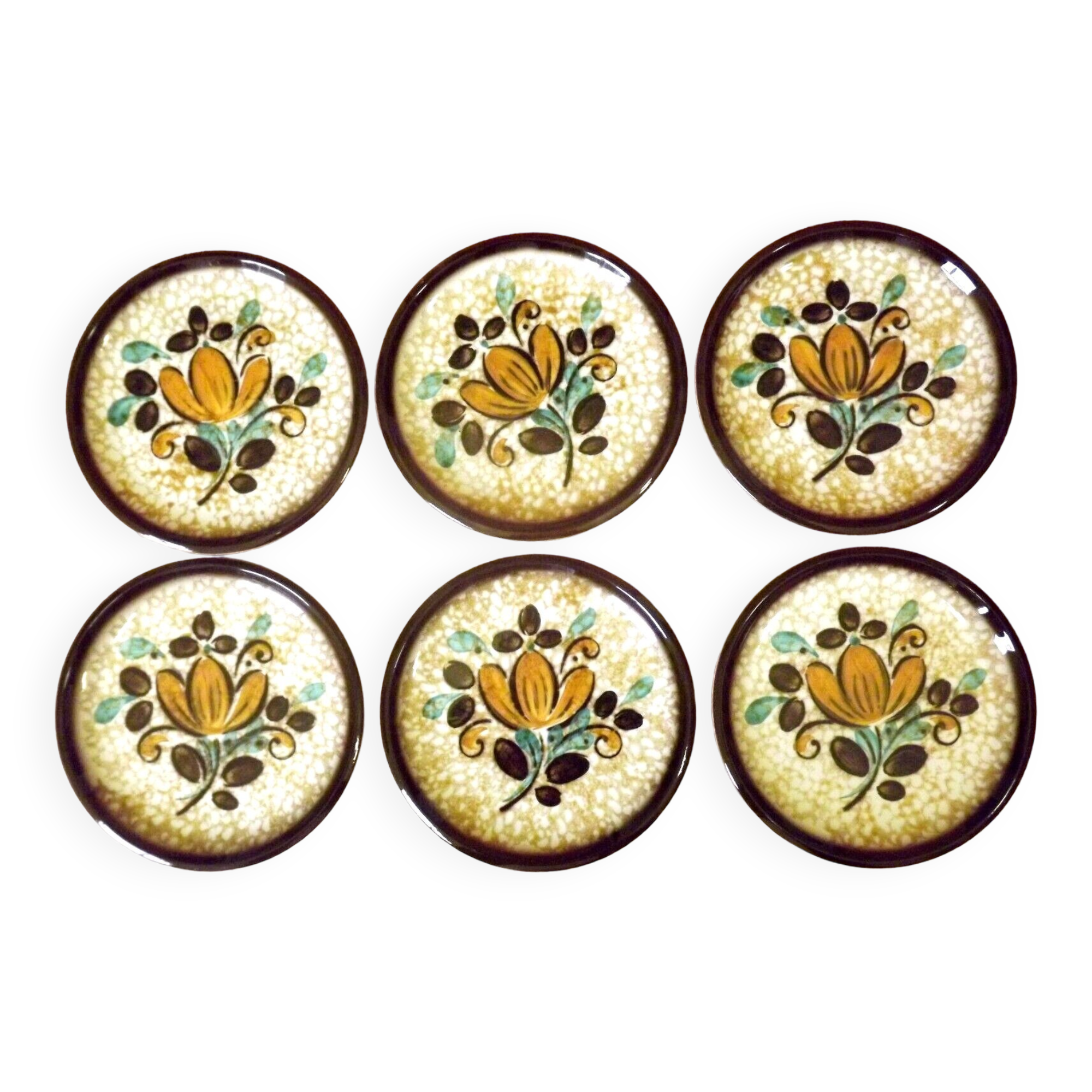 Vintage Boch La Louvière Corfou Collection Set of 6 Side Plates