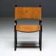 Cognac Leather Armchair, Black Lacquer Steel Frame, Belgium, 1960s