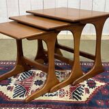 Set of 3 teak nesting tables from the 70s