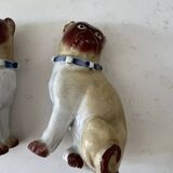 Pair of porcelain pugs Pug dog XIX Germany Saxony Meissen ?