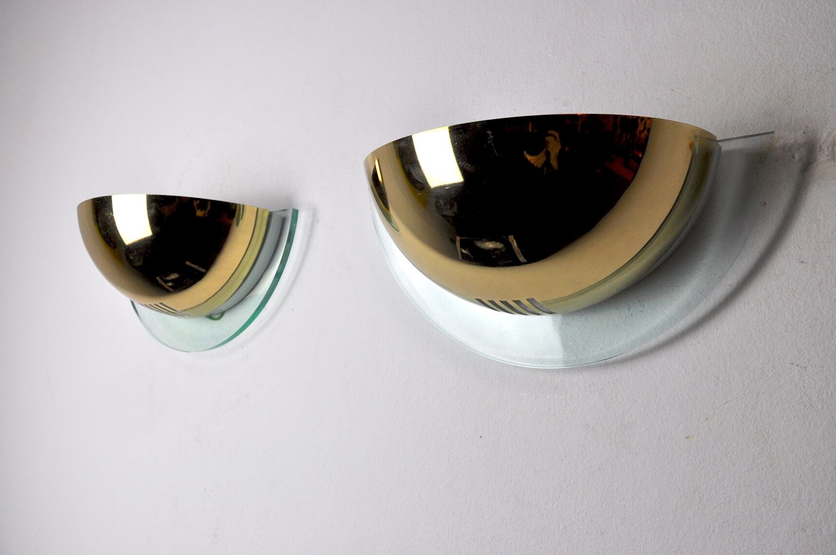 Pair of Regency wall lamps by GS, Demi-lunes, Germany, 1970