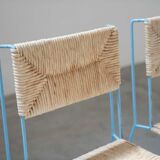 Hand-woven iron chairs from the 70s/80s, set of 4