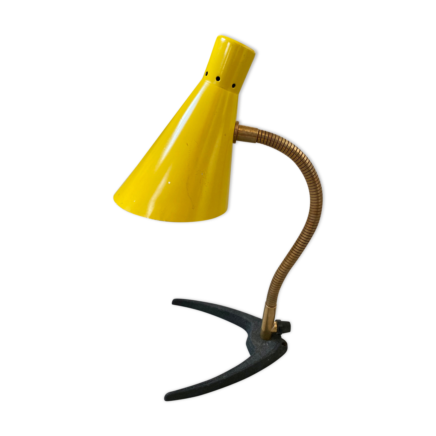 Old lamp cocotte design year 50 yellow
