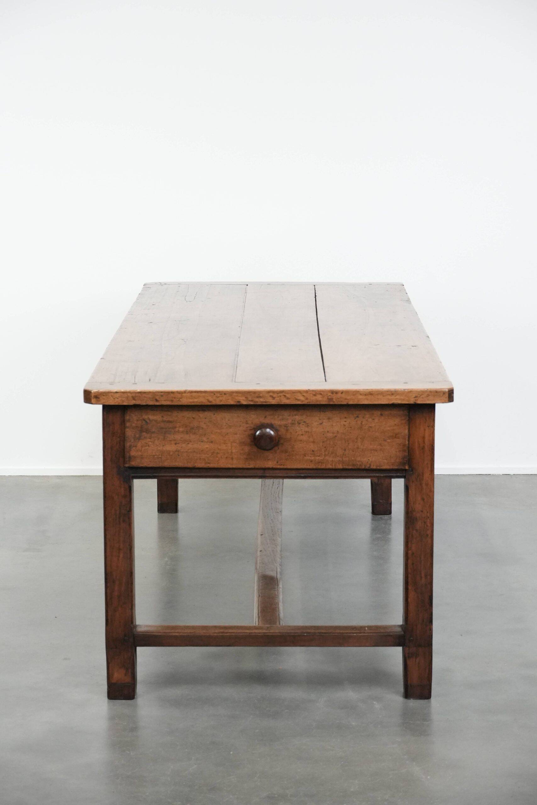 Robust French farmhouse antique dining table from the 18th century