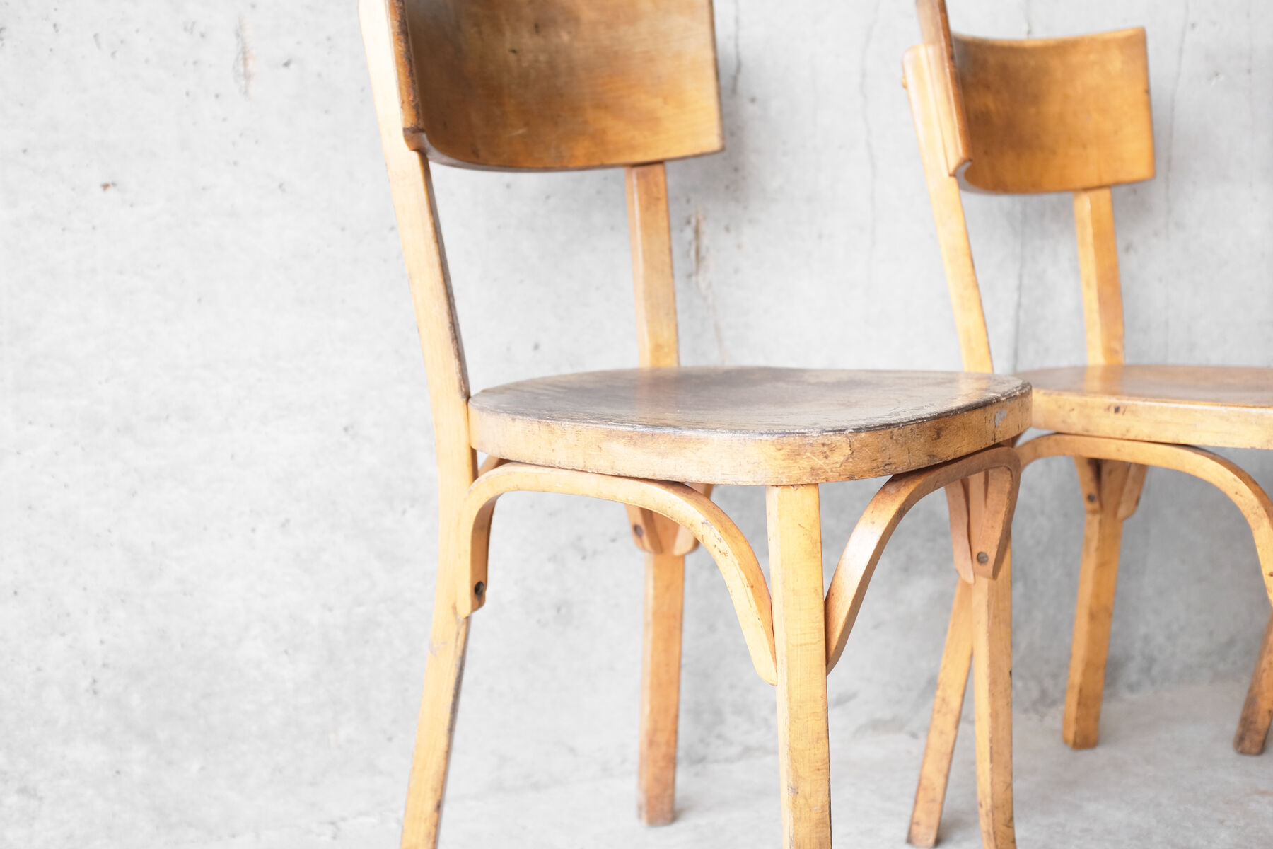 Set of 4 chairs Bistro Baumann 1950