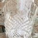 Carafe in transparent glass and crystal, chiseled, old pineapple pattern