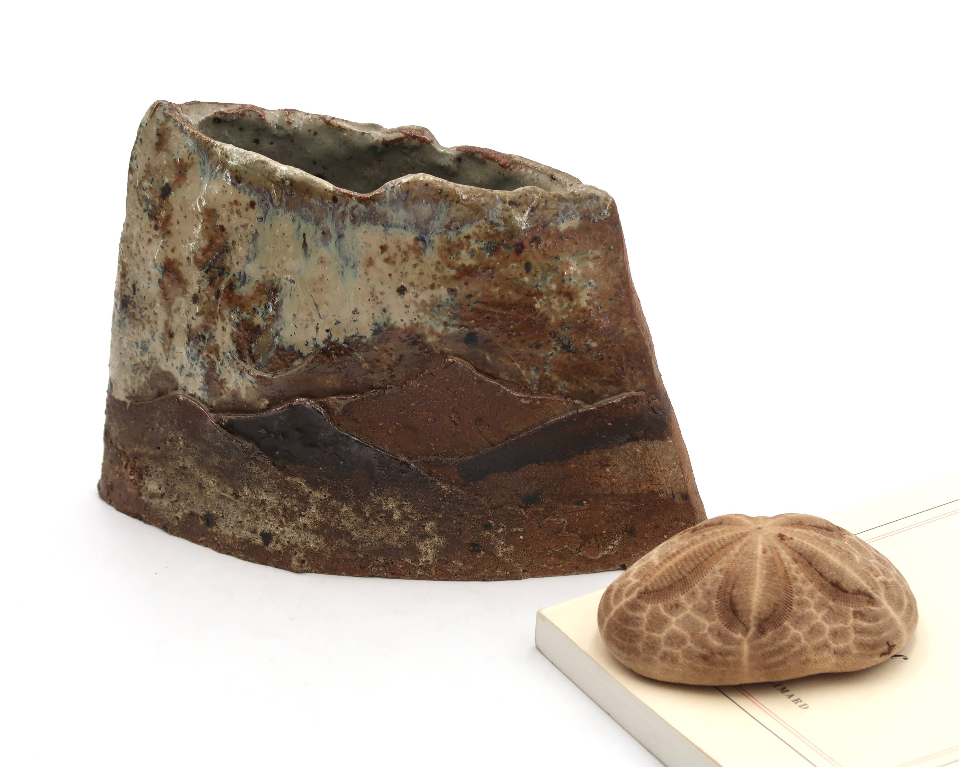 Ceramic vase by Claude Gaget, La Borne, stoneware from the 1970s.