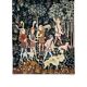 Antique handwoven tapestry Medieval Hunt Unicorn 20th century