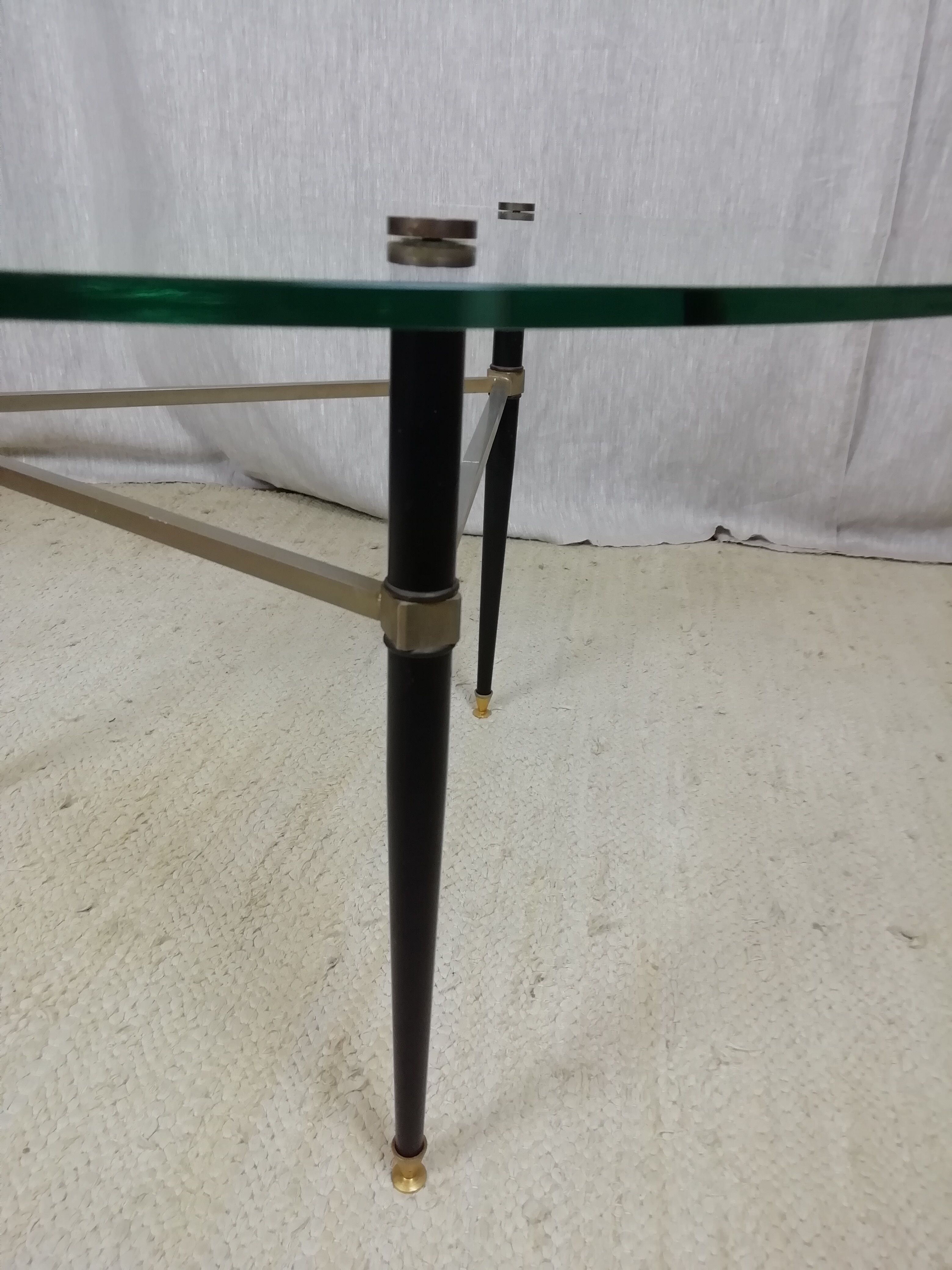 70s glass coffee table