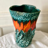 Large Fat Lava Vallauris Sea Foam Vase