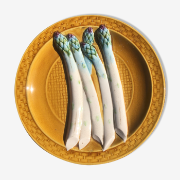 Sarreguemines asparagus plate in dabbling