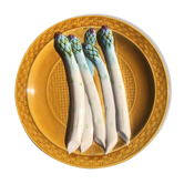 Sarreguemines asparagus plate in dabbling