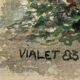 Watercolor painting "trawler in cable" signed vialet (19)83 + frame