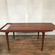 Authentic Scandinavian table teak design1950 1960 feet spindles