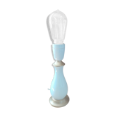 Lampe chevet salon laiton verre blanc porcelaine ancien vintage